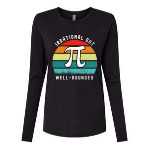 Retro Irrational But Well Rounded Pi Day Celebration Math Womens Cotton Relaxed Long Sleeve T-Shirt