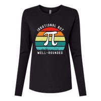 Retro Irrational But Well Rounded Pi Day Celebration Math Womens Cotton Relaxed Long Sleeve T-Shirt