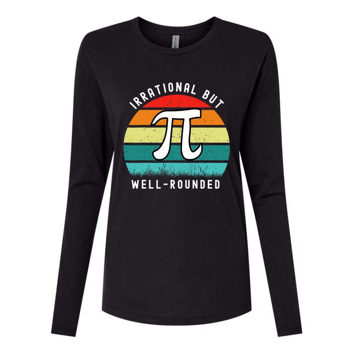 Retro Irrational But Well Rounded Pi Day Celebration Math Womens Cotton Relaxed Long Sleeve T-Shirt