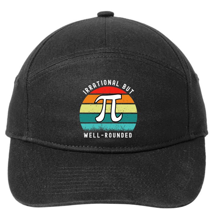Retro Irrational But Well Rounded Pi Day Celebration Math 7-Panel Snapback Hat