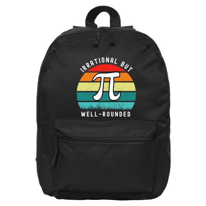 Retro Irrational But Well Rounded Pi Day Celebration Math 16 in Basic Backpack