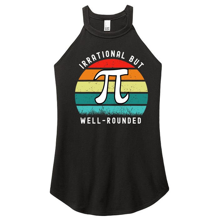 Retro Irrational But Well Rounded Pi Day Celebration Math Women's Perfect Tri Rocker Tank