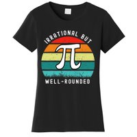 Retro Irrational But Well Rounded Pi Day Celebration Math Women's T-Shirt