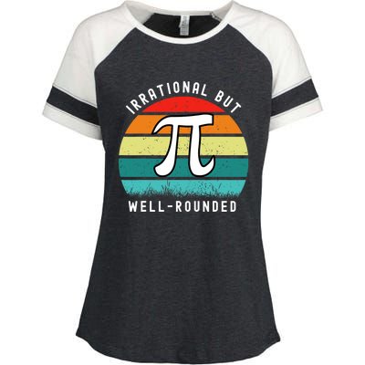 Retro Irrational But Well Rounded Pi Day Celebration Math Enza Ladies Jersey Colorblock Tee