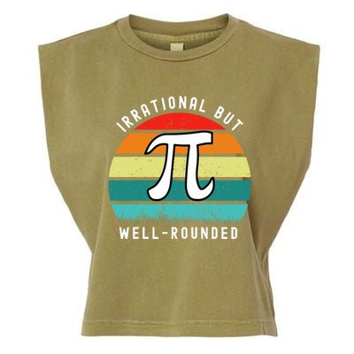 Retro Irrational But Well Rounded Pi Day Celebration Math Garment-Dyed Women's Muscle Tee