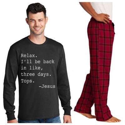 Relax ILl Be Back Jesus Long Sleeve Pajama Set