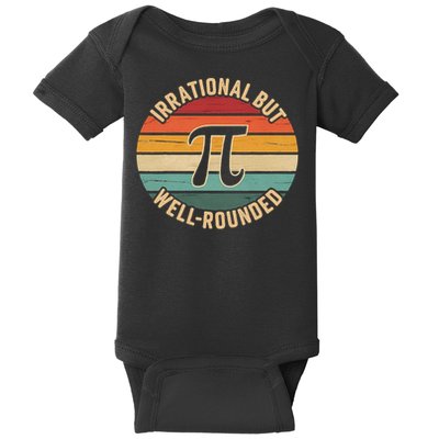 Retro Irrational But Well Rounded Pi Day Celebration Math Baby Bodysuit