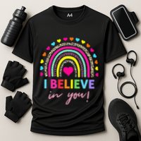 Rainbow I Believe In You Teacher Testing Day Gifts Cooling Performance Crew T-Shirt