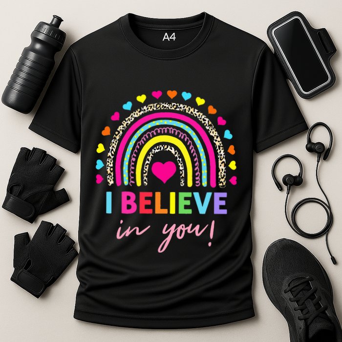 Rainbow I Believe In You Teacher Testing Day Gifts Cooling Performance Crew T-Shirt