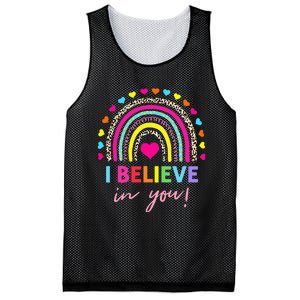 Rainbow I Believe In You Teacher Testing Day Gifts Mesh Reversible Basketball Jersey Tank