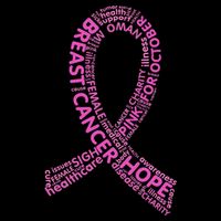 Ribbon Breast Cancer Word Print Cooling Performance Crew T-Shirt