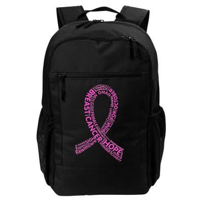 Ribbon Breast Cancer Word Print Backpack