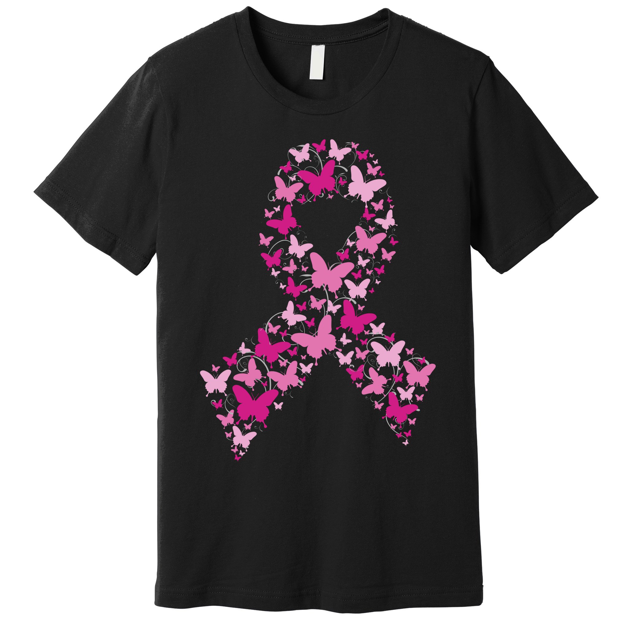 Ribbon Flight Of Awareness Butterfly Breast Cancer Premium T-Shirt