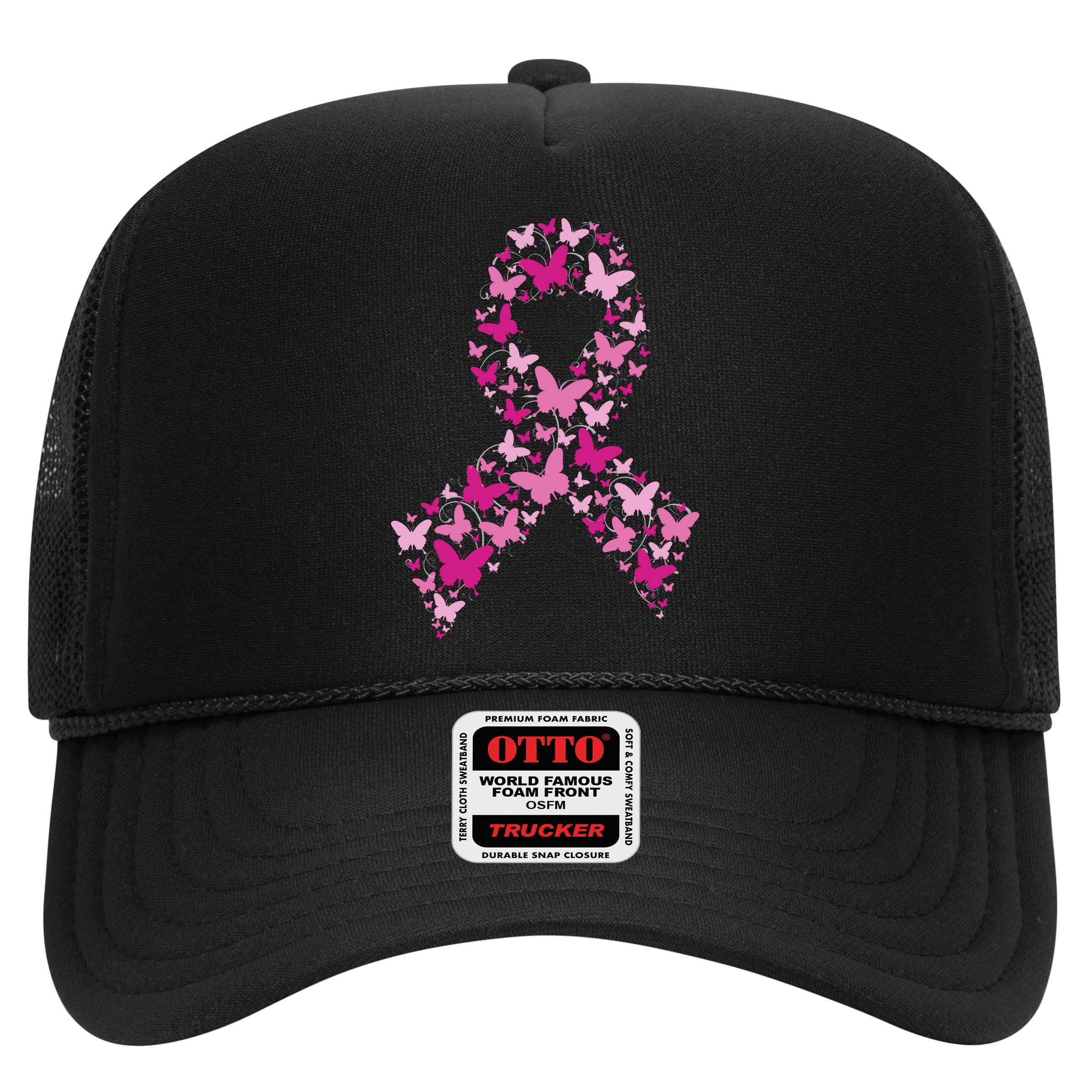 Ribbon Flight Of Awareness Butterfly Breast Cancer Hat