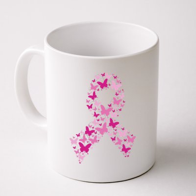 Ribbon Flight Of Awareness Butterfly Breast Cancer Coffee Mug