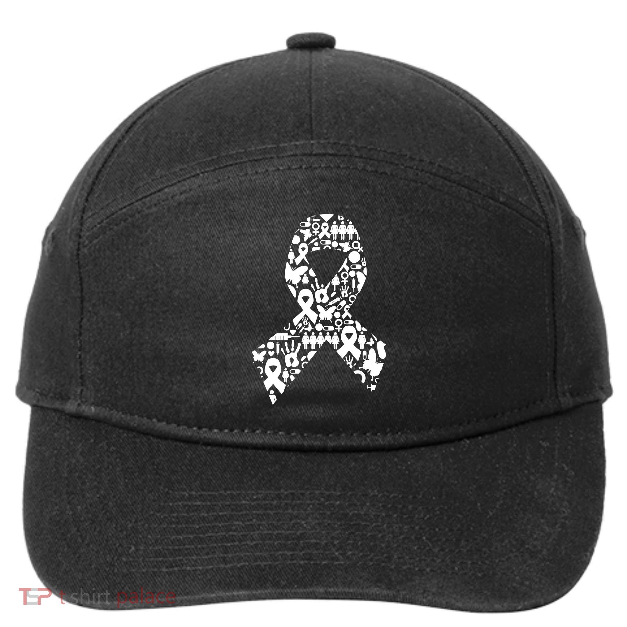 Ribbon Of Support Breast Cancer 7-Panel Snapback Hat