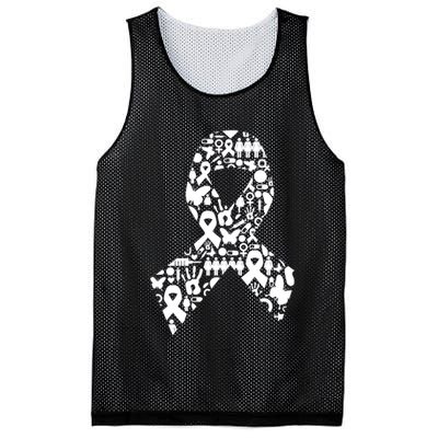 Ribbon Of Support Breast Cancer Mesh Reversible Basketball Jersey Tank