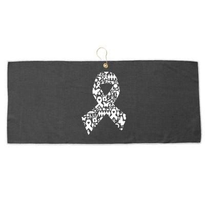 Ribbon Of Support Breast Cancer Large Microfiber Waffle Golf Towel