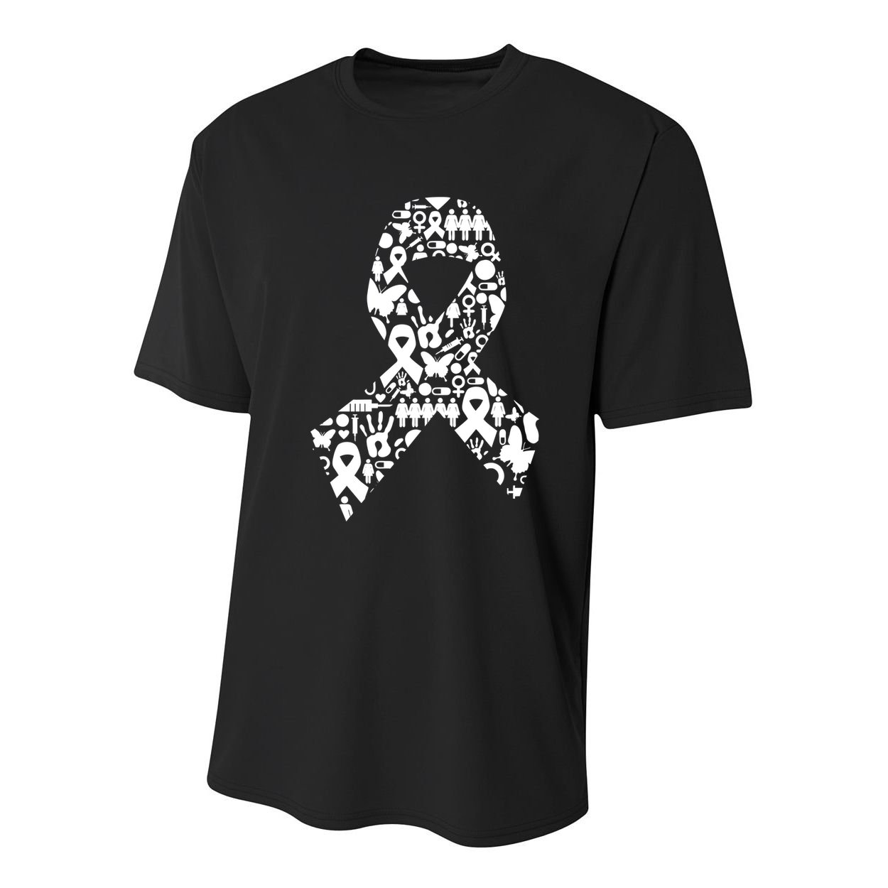Ribbon Of Support Breast Cancer Youth Performance Sprint T-Shirt