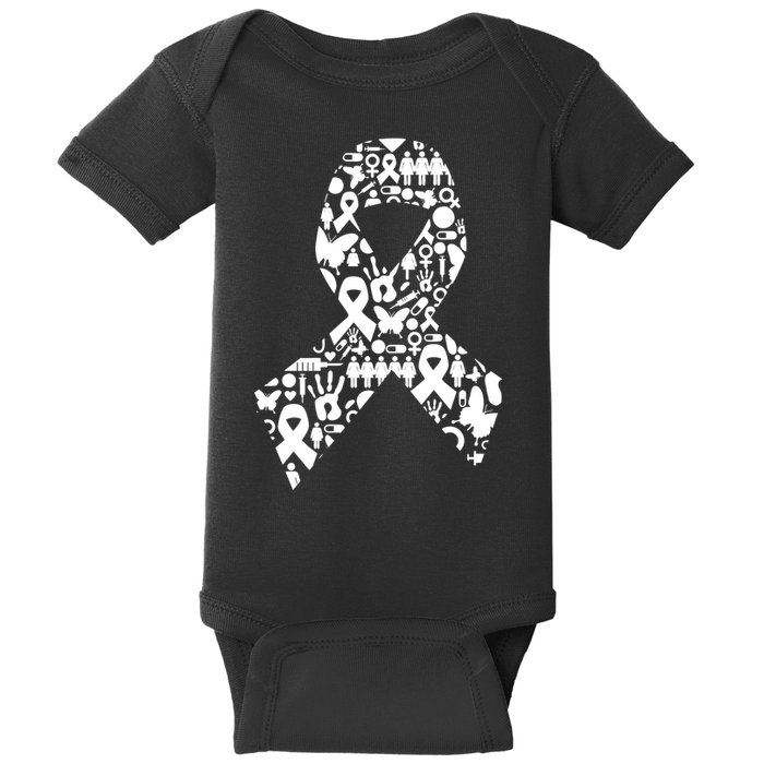 Ribbon Of Support Breast Cancer Baby Bodysuit