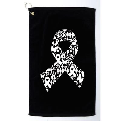 Ribbon Of Support Breast Cancer Platinum Collection Golf Towel