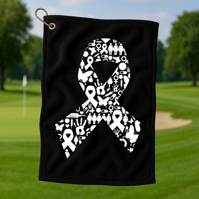 Ribbon Of Support Breast Cancer Golf Towel