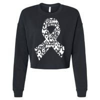 Ribbon Of Support Breast Cancer Cropped Pullover Crew