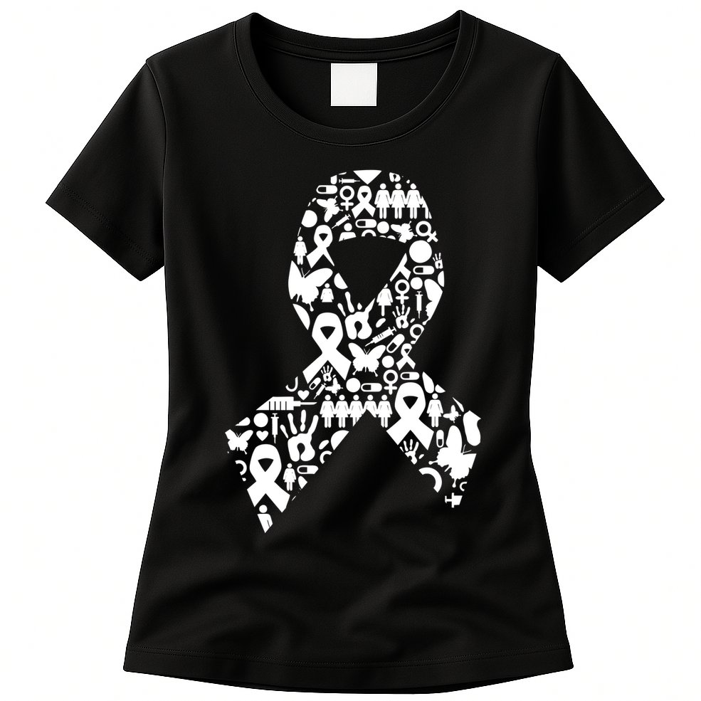Ribbon Of Support Breast Cancer Womens T-Shirt