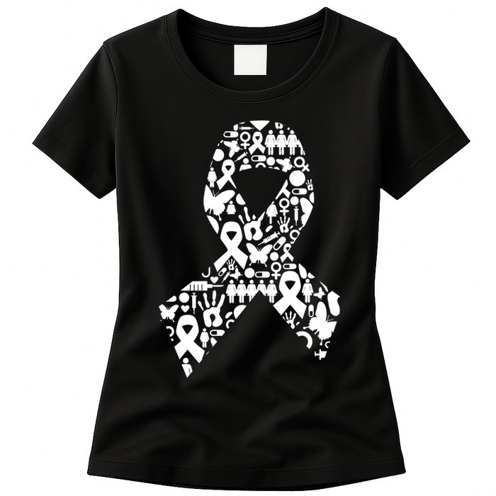 Ribbon Of Support Breast Cancer Womens T-Shirt
