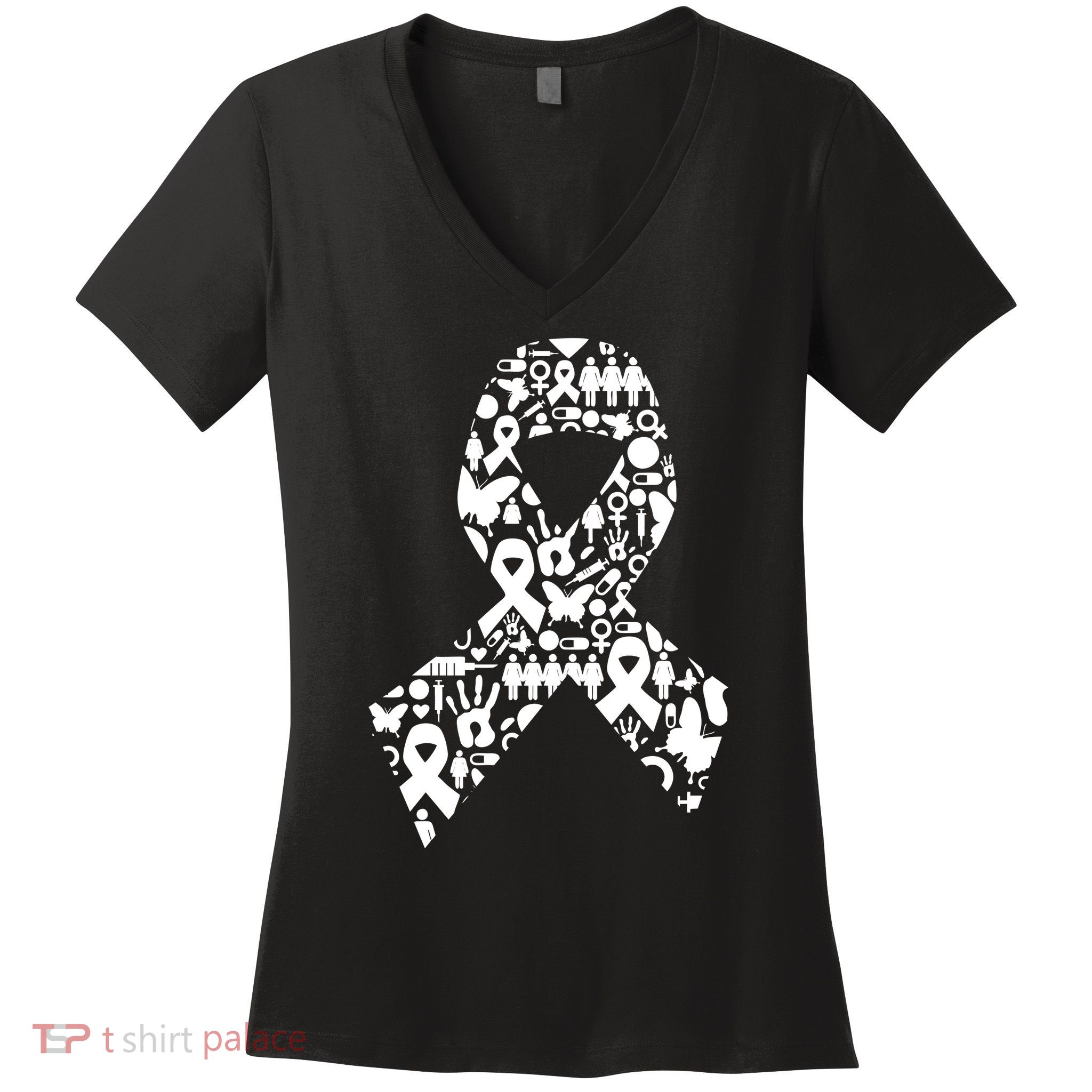Ribbon Of Support Breast Cancer Women's V-Neck T-Shirt