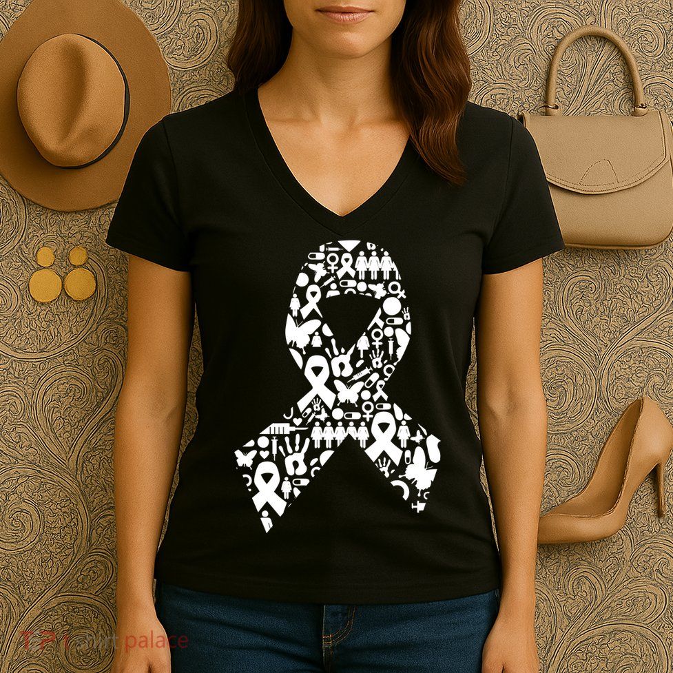 Ribbon Of Support Breast Cancer Women's V-Neck T-Shirt
