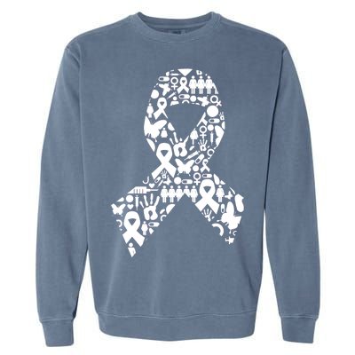 Ribbon Of Support Breast Cancer Garment-Dyed Sweatshirt