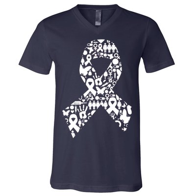 Ribbon Of Support Breast Cancer V-Neck T-Shirt