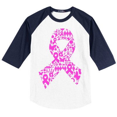 Ribbon Of Support Breast Cancer Baseball Sleeve Shirt