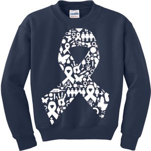 Ribbon Of Support Breast Cancer Kids Sweatshirt