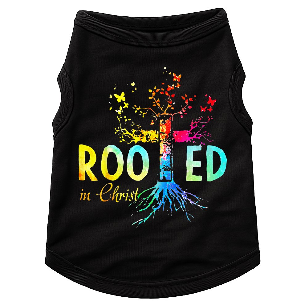Rooted In Christ Faith Christian Jesus Lovers Men Women Doggie Tank