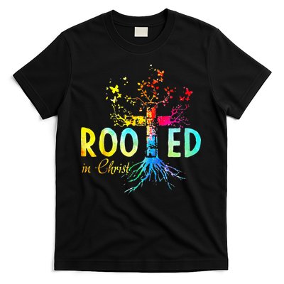 Rooted In Christ Faith Christian Jesus Lovers Men Women T-Shirt