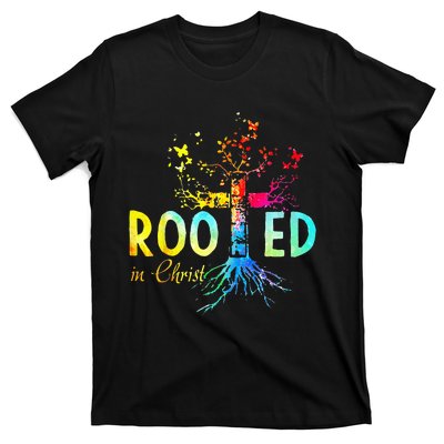 Rooted In Christ Faith Christian Jesus Lovers Men Women T-Shirt