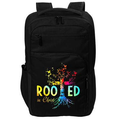 Rooted In Christ Faith Christian Jesus Lovers Men Women Impact Tech Backpack