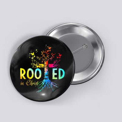 Rooted In Christ Faith Christian Jesus Lovers Men Women Button