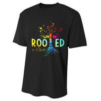 Rooted In Christ Faith Christian Jesus Lovers Men Women Performance Sprint T-Shirt