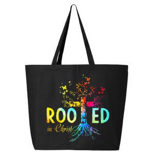 Rooted In Christ Faith Christian Jesus Lovers Men Women 25L Jumbo Tote