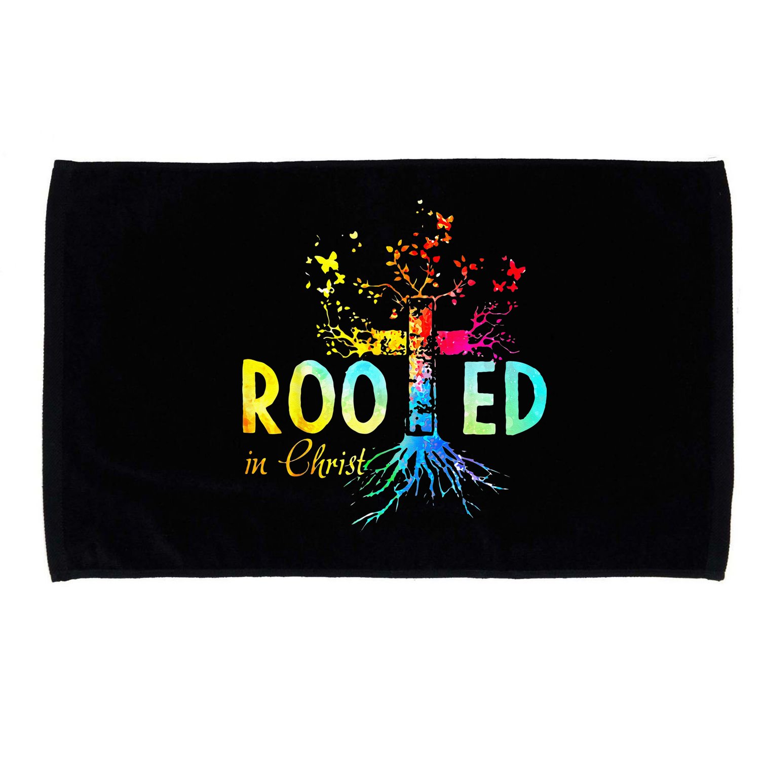 Rooted In Christ Faith Christian Jesus Lovers Men Women Microfiber Hand Towel