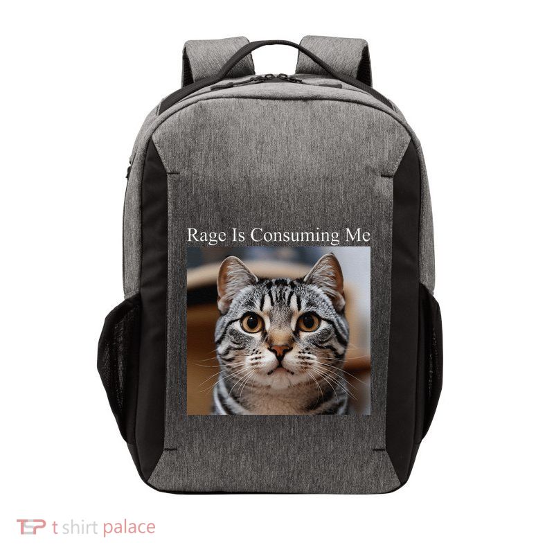 Rage Is Consuming Me Silly Staring Cat Meme Oddly Specific Vector Backpack