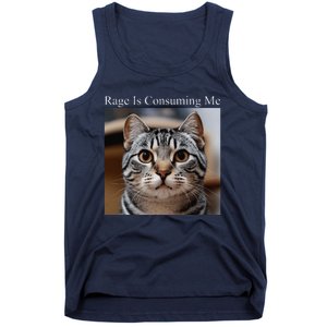 Rage Is Consuming Me Silly Staring Cat Meme Oddly Specific Tank Top