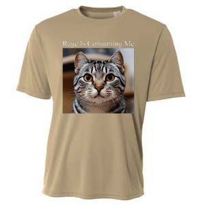 Rage Is Consuming Me Silly Staring Cat Meme Oddly Specific Cooling Performance Crew T-Shirt