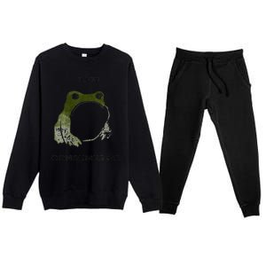 Rage Is Consuming Me Meme Frog Meme Premium Crewneck Sweatsuit Set