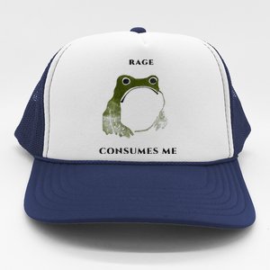 Rage Is Consuming Me Meme Frog Meme Trucker Hat