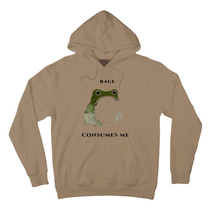 Rage Is Consuming Me Meme Frog Meme Hoodie