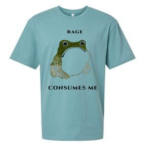 Rage Is Consuming Me Meme Frog Meme Sueded Cloud Jersey T-Shirt